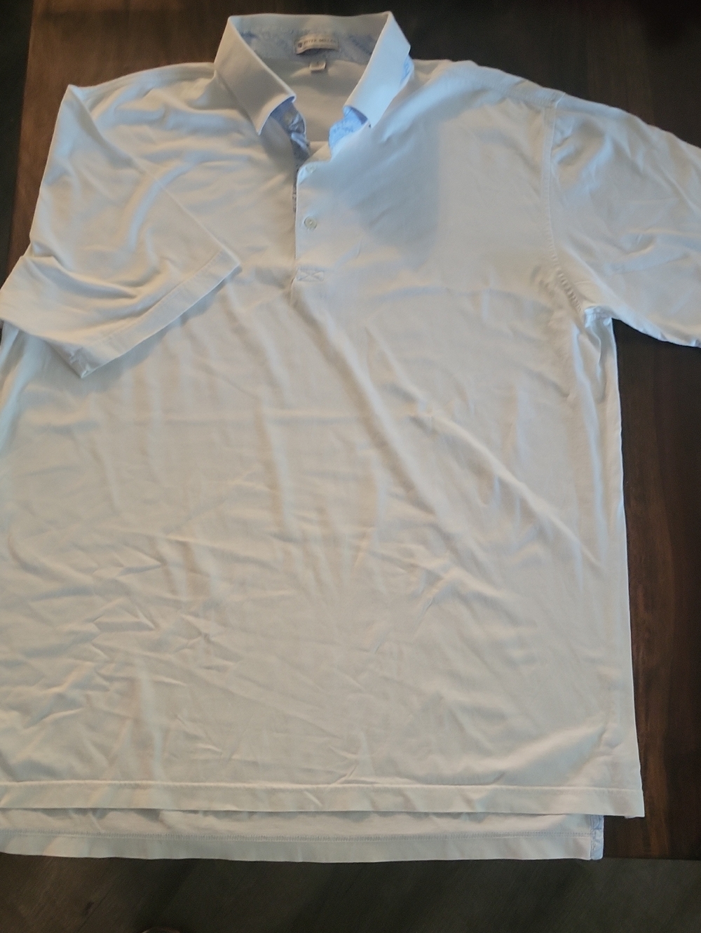 PETER MILLAR Men's Light White Polo Shirt with Collared Placket